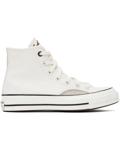 Converse White & Taupe Chuck 70 Mixed Materials High Top Trainers - Black