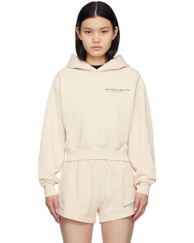 Sporty & Rich Off-white Printed Hoodie - Natural