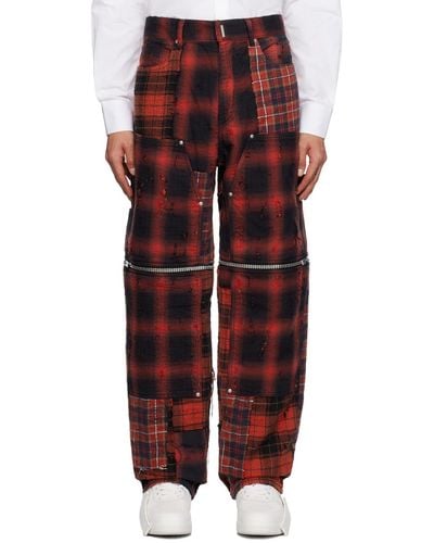 Givenchy Red & Black Two-in-one Pants
