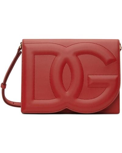 Dolce & Gabbana Sac à bandoulière rouge à logo dg
