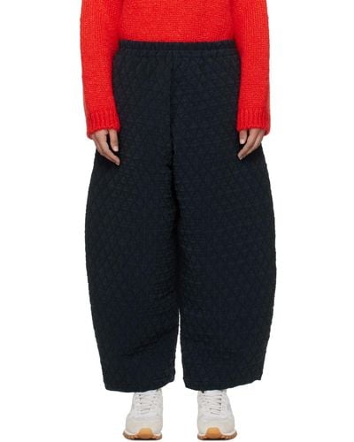 Cordera Quilted Curved Trousers - Blue