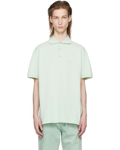 Palm Angels Green Embroidered Polo - Multicolour