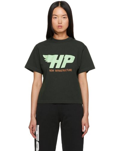 Heron Preston T-shirt vert à logo hp fly - Noir