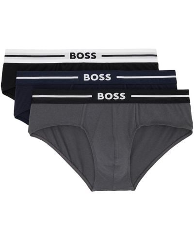 BOSS Three-pack Multicolour Briefs - Black