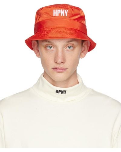Heron Preston Orange 'hpny' Bucket Hat - White