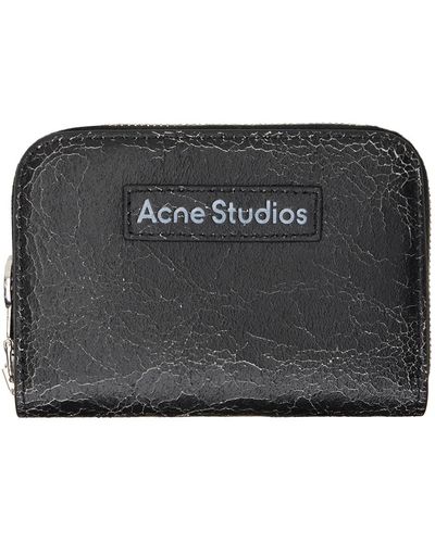 Acne Studios Portefeuille noir en cuir à glissière