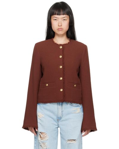 Rag & Bone Ragbone blouson carmen brun - Rouge