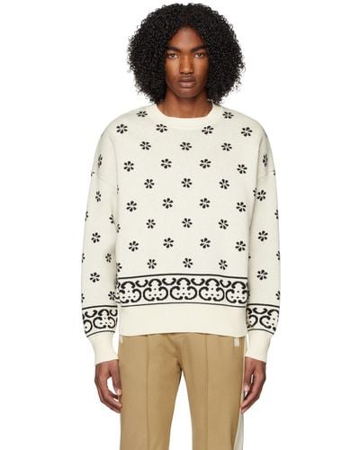 Rhude White Jacquard Sweater - Multicolor
