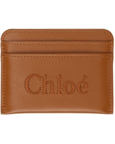 Chloé タン Sense カードケース - ブラウン