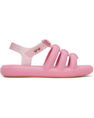 Melissa Pink Freesherman Sandals - Black