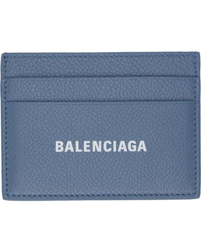 Balenciaga ブルー ロゴプリント カードケース