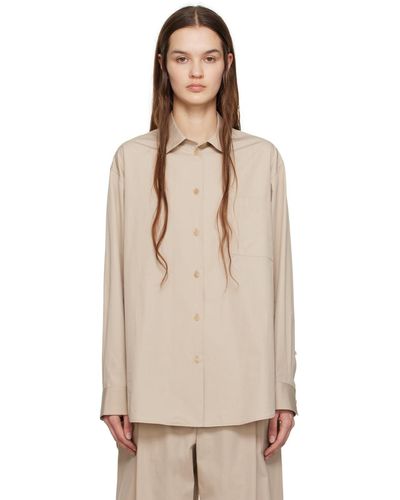 The Row Beige Brant Oversized Shirt - Natural