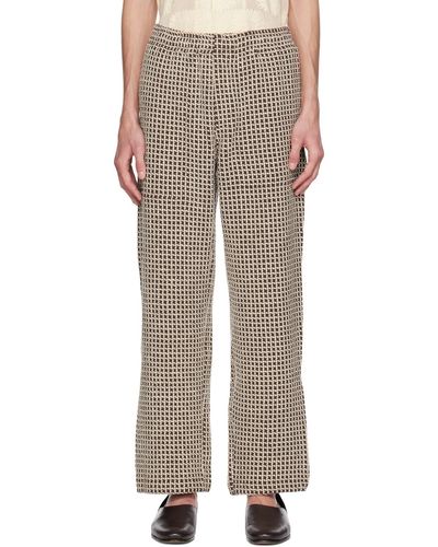 Bode Brown Duo Waffle Trousers - Multicolour