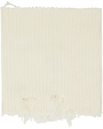 MM6 by Maison Martin Margiela Off-white Ribbed Scarf - Natural
