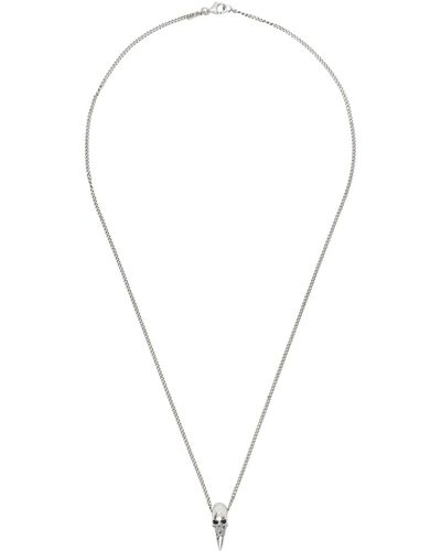 Emanuele Bicocchi Ssense Exclusive Skull Horn Necklace - Metallic