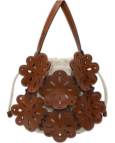 STAUD Tan Flora Basket Bag - Brown