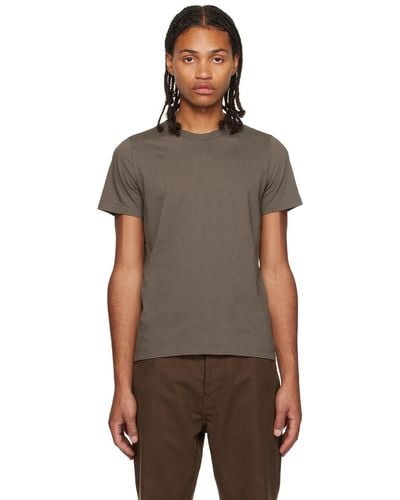 Rick Owens T-shirt écourté gris à couture horizontale aux épaules - Noir