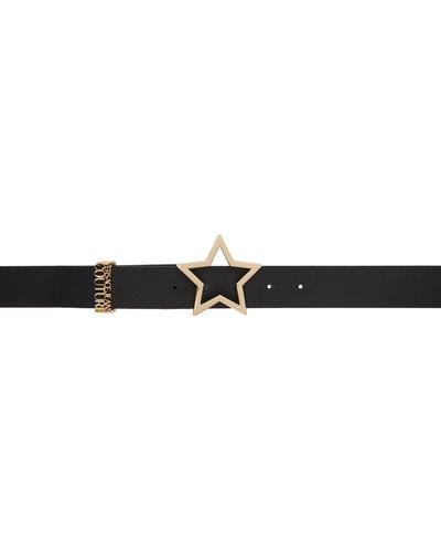Versace Black Star Logo Belt