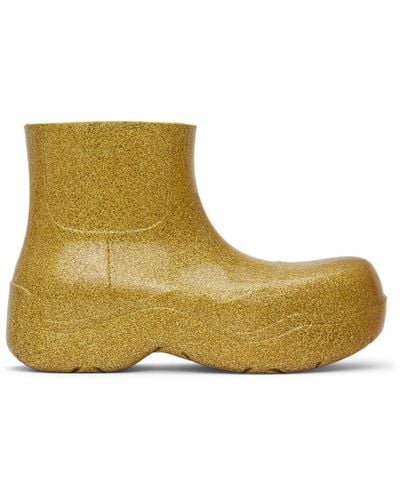 Bottega Veneta Gold Puddle Boots - Yellow