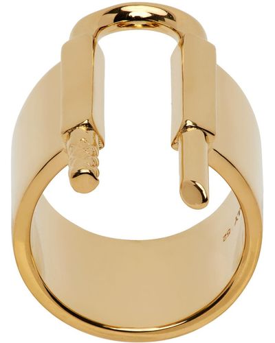 Givenchy Gold U Lock Ring - Natural