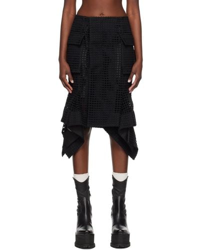Sacai Black Handkerchief Midi Skirt