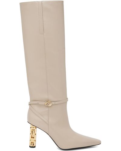 Givenchy G Cube Calfskin Ankle-buckle Boots - Natural