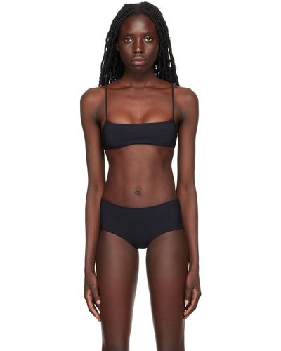 The Row Haut de bikini flori noir exclusif à ssense