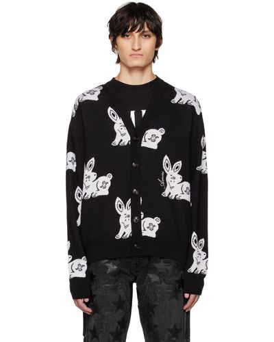 Amiri Cardigan noir à motif graphique