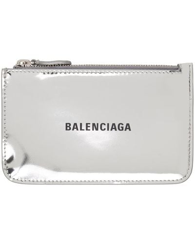 Balenciaga Silver Long Card Holder - Black