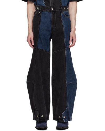Feng Chen Wang Panelled Jeans - Blue