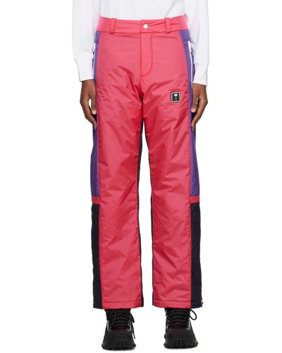 Palm Angels Pantalon de ski thunderbolt rose - Rouge
