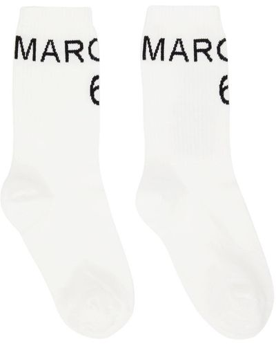 MM6 by Maison Martin Margiela Off- Logo Socks - White