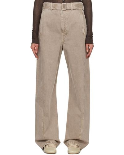 Lemaire Twisted Belted Jeans - Natural