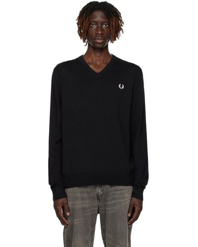 Fred Perry F perry pull noir à col en v
