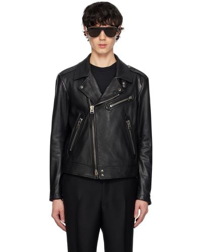 Tom Ford Full-grain Leather Biker Jacket - Black