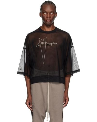 Rick Owens Champion Edition Tommy Cropped T-Shirt - Black
