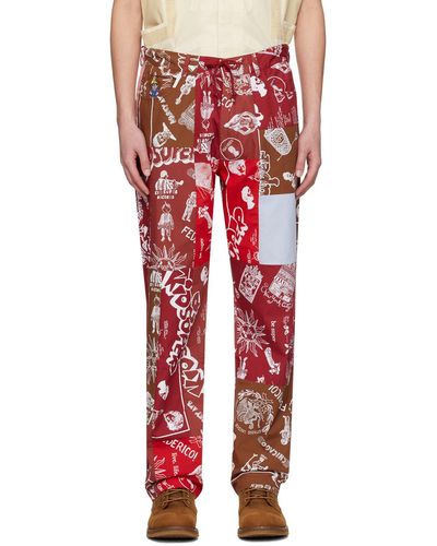 Kidsuper Pantalon rouge à patchwork