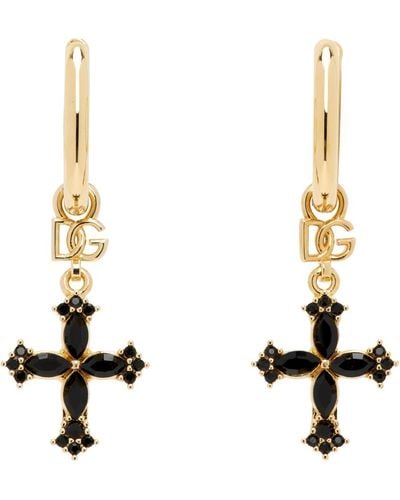 Dolce & Gabbana Small Cross Earrings - Metallic