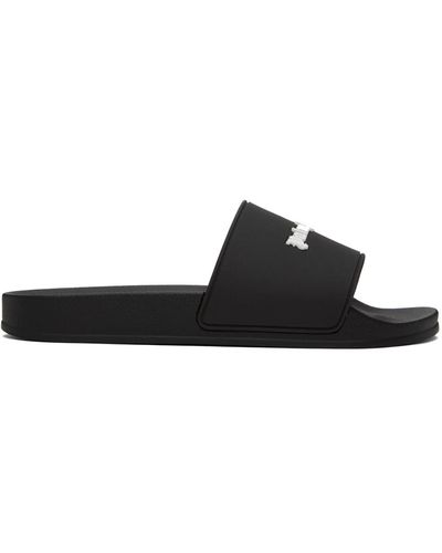 Palm Angels Black New Logo Pool Slides