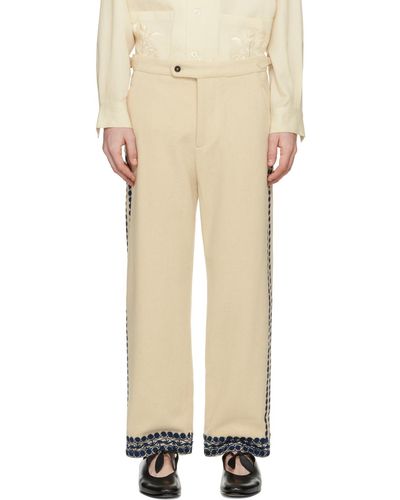 Bode Off- Caracalla Vine Trousers - Natural