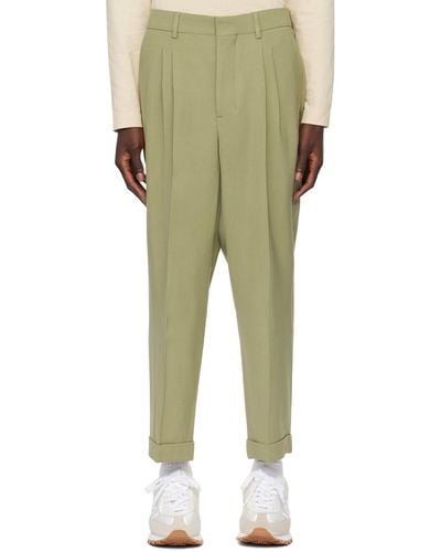 Ami Paris Green Carrot-fit Trousers