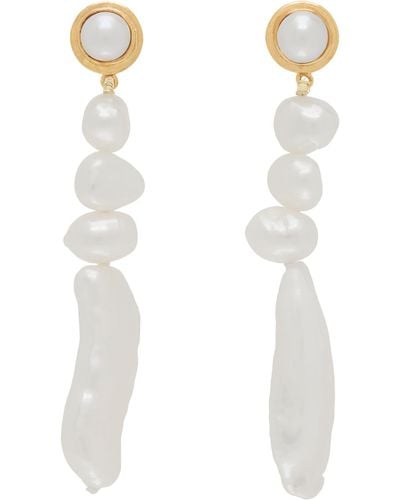 AGMES Short Emmanuelle Earrings - White