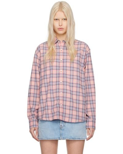 Acne Studios Pink Check Shirt - Red