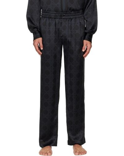 Casablancabrand Black 'le Monogramme' Pyjama Pants