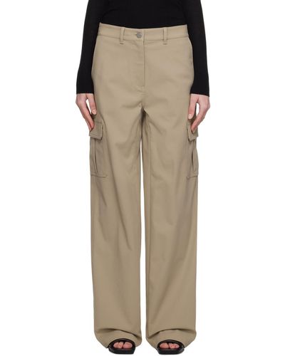 Theory Taupe Wide-leg Pants - Multicolour