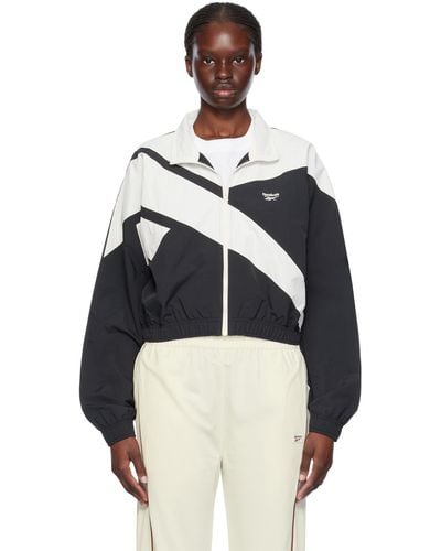 Reebok Black & White Panelled Track Jacket