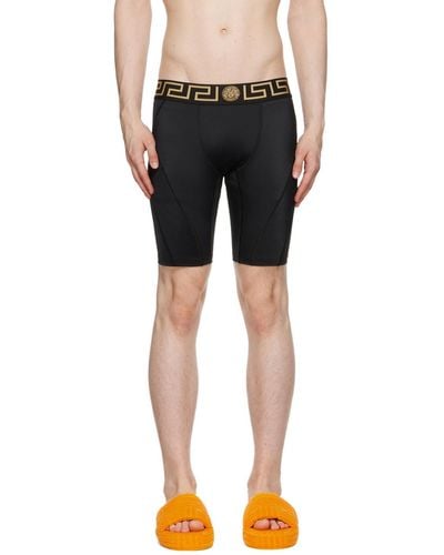 Versace Greca Border Swim Shorts - Black