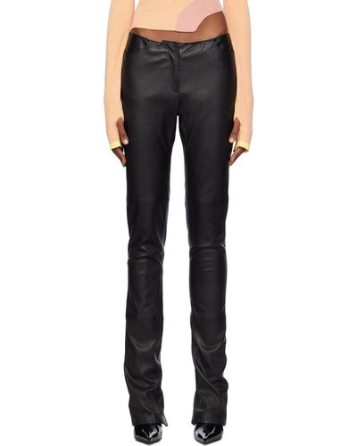 Gcds Black Multi-zip Leather Trousers