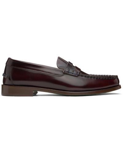 Paul Smith Burgundy Lido Leather Loafers - Black