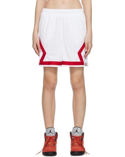 Nike White Diamond Shorts - Red
